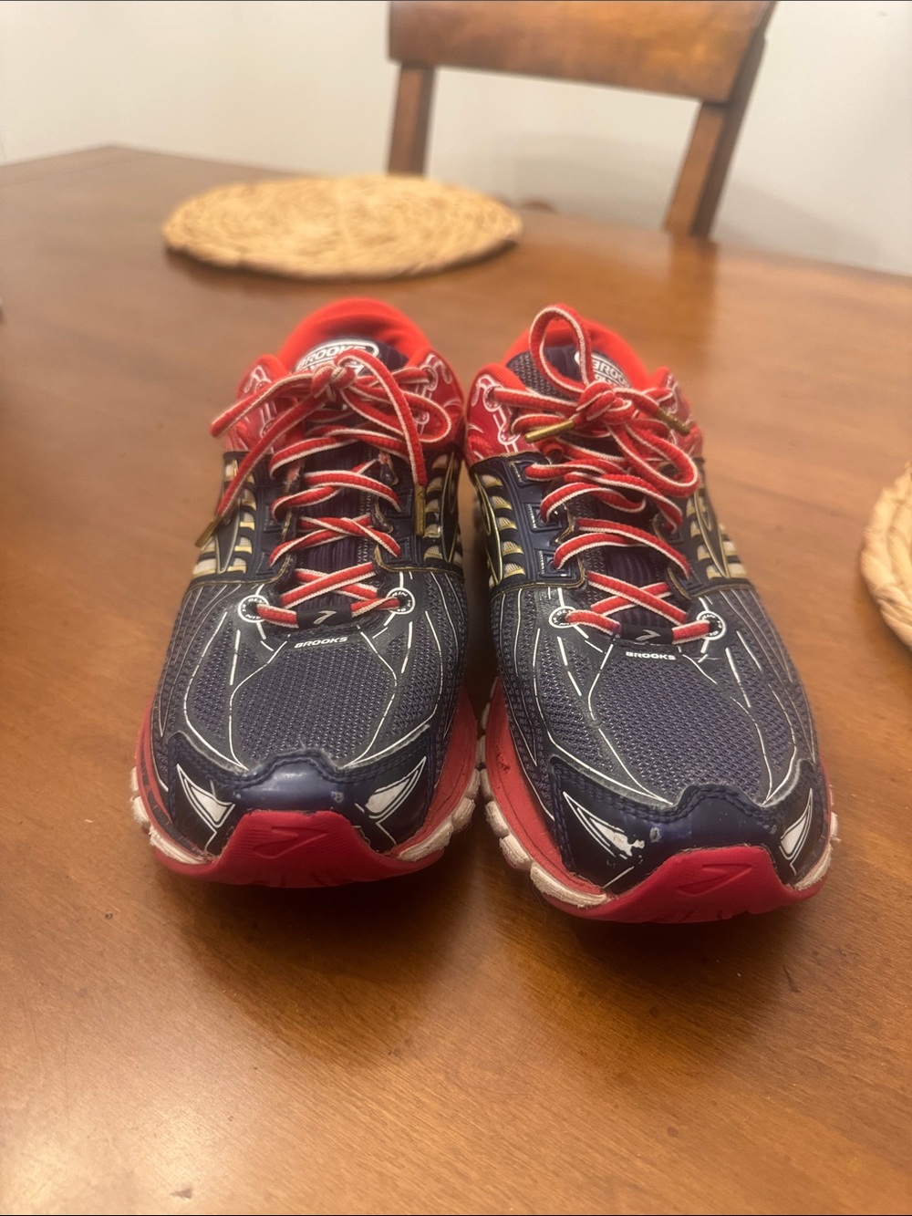 Brooks Navy and Red Women’s Running Sneakers